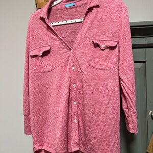 J. McLaughlin Pinkish red Button-Up Top